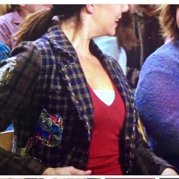Raw7 Lorelai Gilmore Plaid Skull Rhinestone Wool Tweed Patchwork Blazer Jacket - Picture 15 of 15